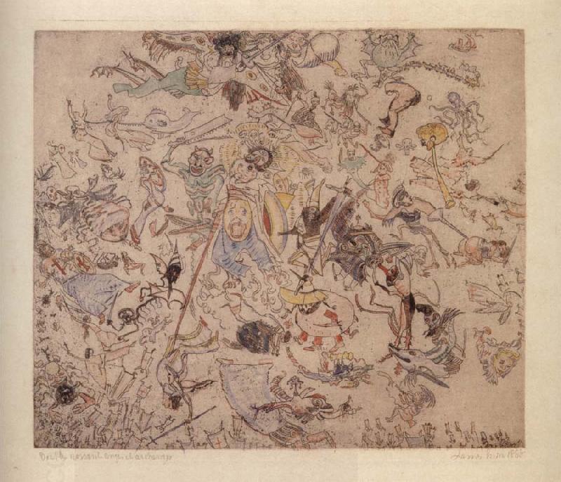 James Ensor Demons Trashing Angels and Archangels China oil painting art